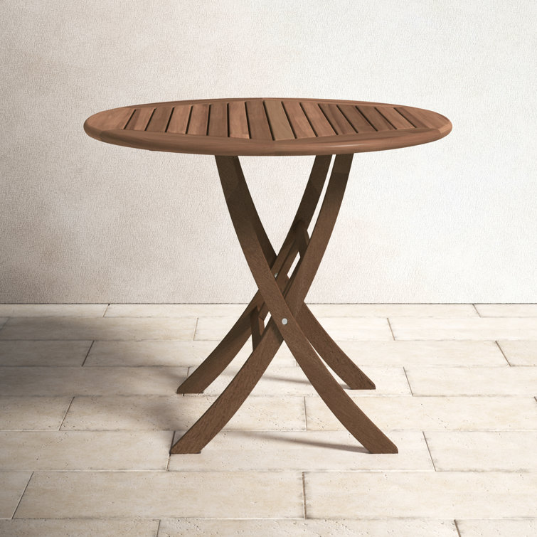 Suki 30'' Eucalyptus Hexa-Slatted Outdoor Bistro Table