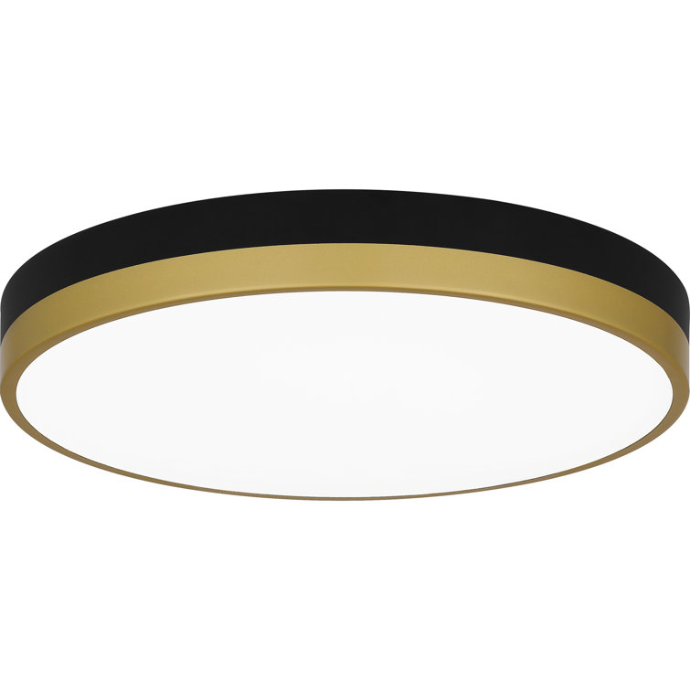 Matte Black and Gold Round LED Flush Mount Ceiling Light