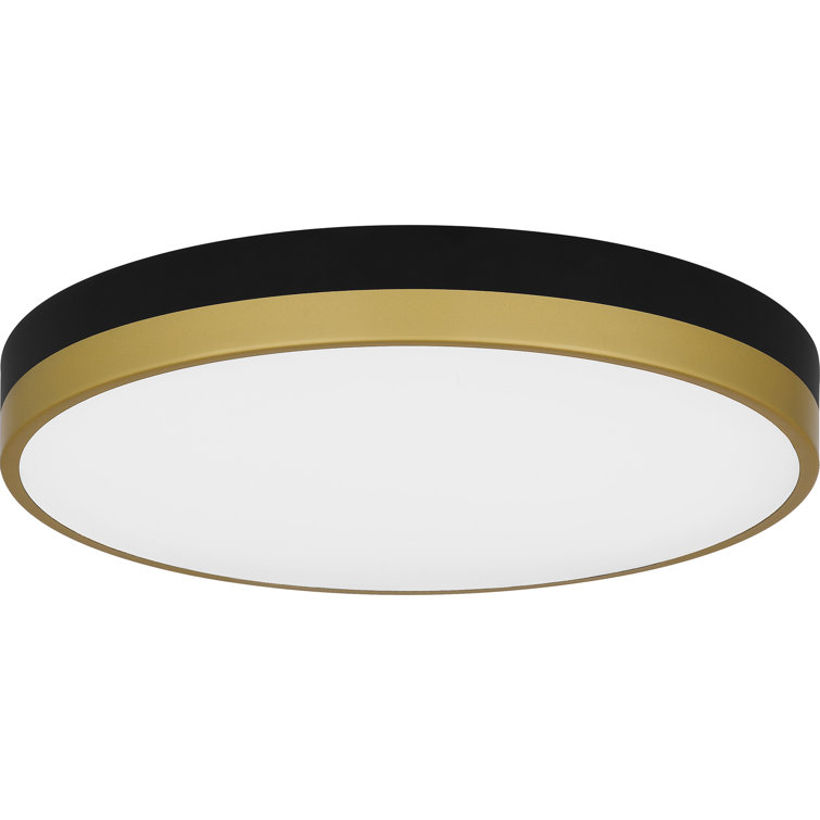Matte Black and Gold Round LED Flush Mount Ceiling Light