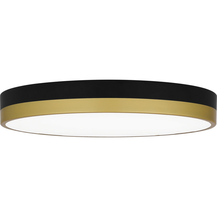 Matte Black and Gold Round LED Flush Mount Ceiling Light