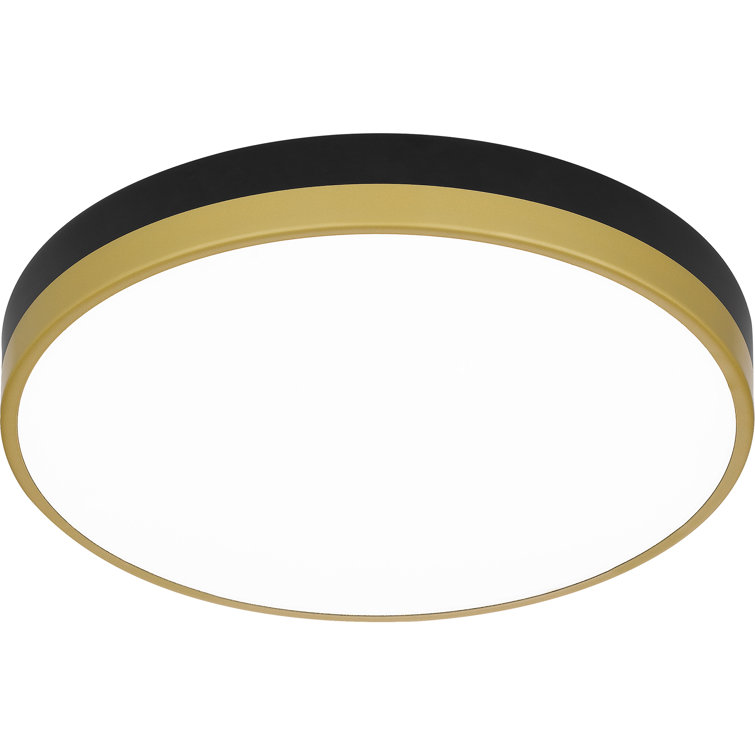Matte Black and Gold Round LED Flush Mount Ceiling Light