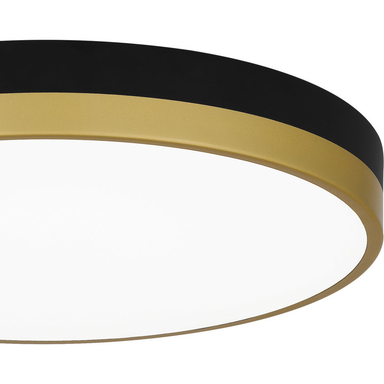 Matte Black and Gold Round LED Flush Mount Ceiling Light