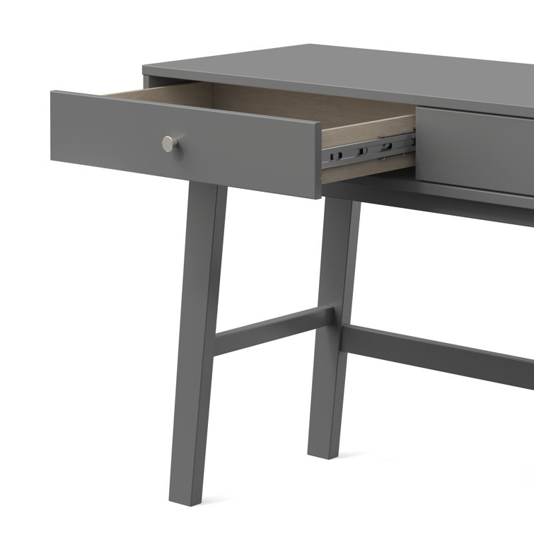 Cool Gray Wood Writing Desk with Drawer, 48"