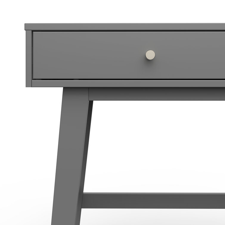Cool Gray Wood Writing Desk with Drawer, 48"