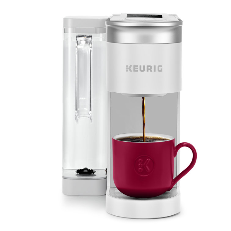 White Programmable Single Serve Coffee Maker with Brew Strength Selector