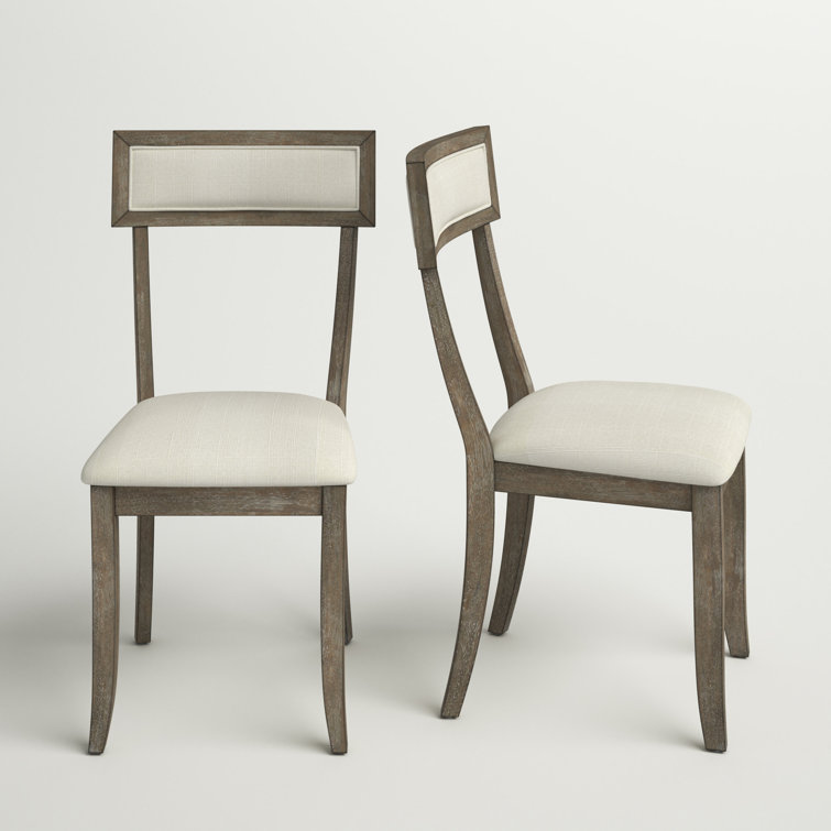 Alessia Rustic Graywash Upholstered Linen Arm Chair