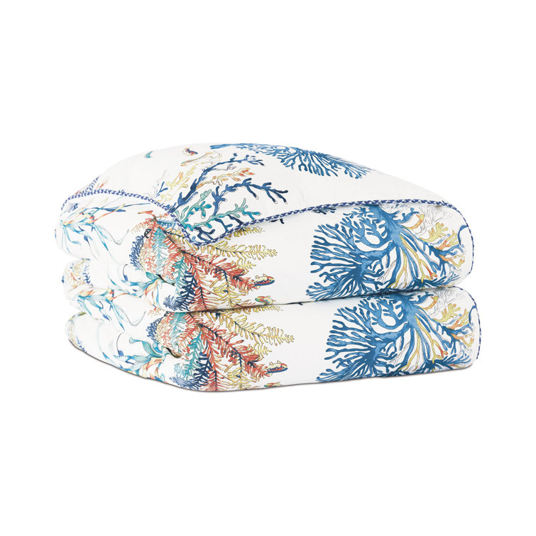 California King Cotton Coastal Floral Duvet Cover Set