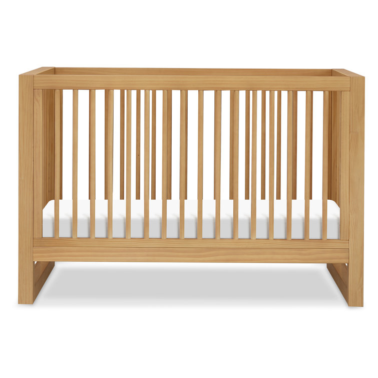 Honey Wood 3-in-1 Convertible Crib with Toddler Bed Kit