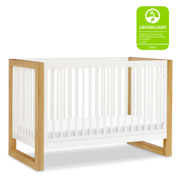 Nantucket White and Honey 3-in-1 Convertible Crib with Toddler Bed Kit