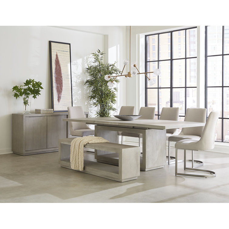 Oxford Modern Extendable Dining Table in Distressed Basalt Gray