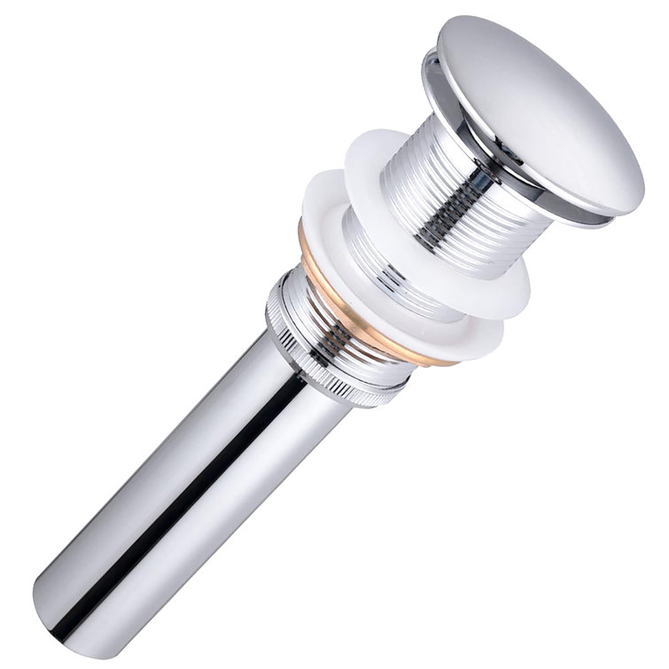 Polished Chrome Bathroom Pop-Up Drain with Overflow