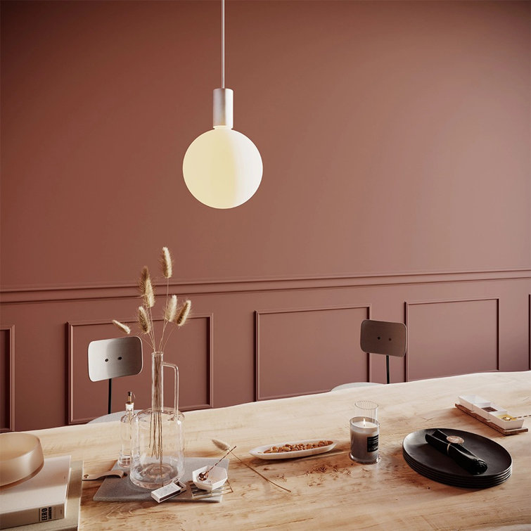 Alumina Sphere V Mini LED Globe Pendant Light - Matte White, 5" Diameter