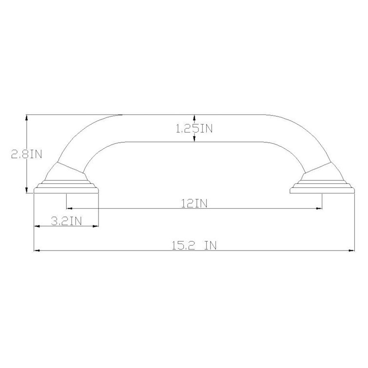 12" Black Stainless Steel Bathroom Safety Grab Bar