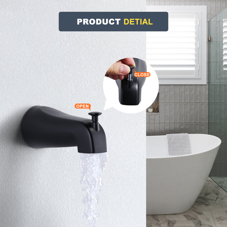 Matte Black Wall Mounted Single-Handle Shower Faucet Set
