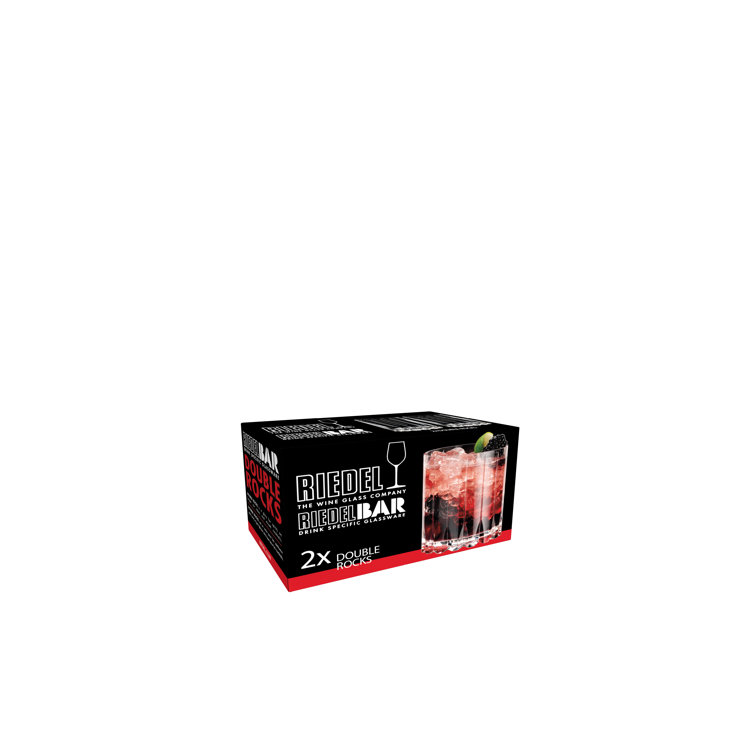 Riedel Clear Fine Crystal Double Rocks Glass Set of 2