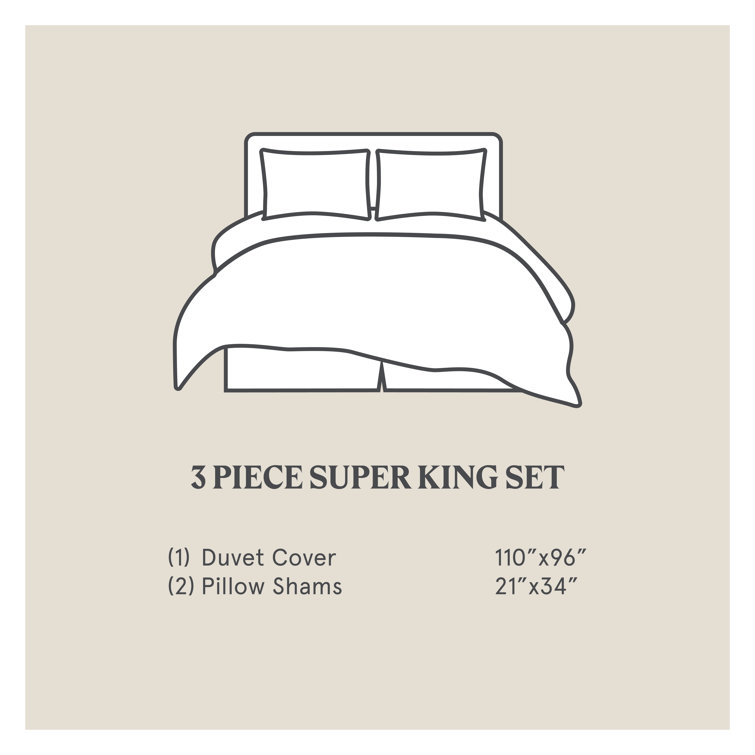Denim Blue Stonewashed Cotton King Duvet Cover Set