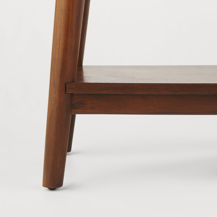 Mid-Century Acorn Brown Mahogany Console Table with Storage