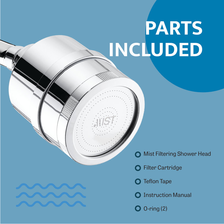 Compact Chrome Handheld Mist Shower Head with Filter