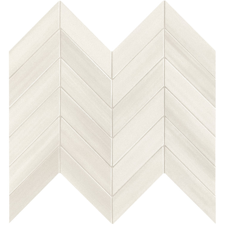 Bianco 12" x 15" Matte Porcelain Chevron Mosaic Tile