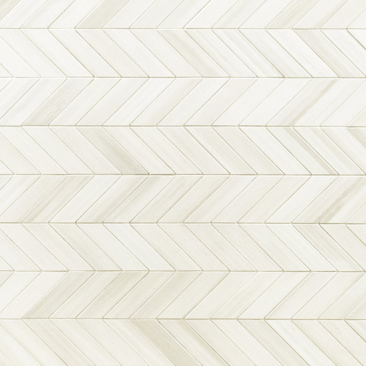 Bianco 12" x 15" Matte Porcelain Chevron Mosaic Tile