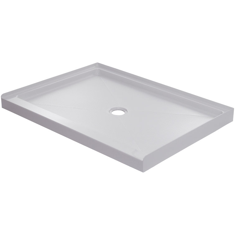 60'' White Acrylic Rectangular Shower Base with Slip-Resistant Floor
