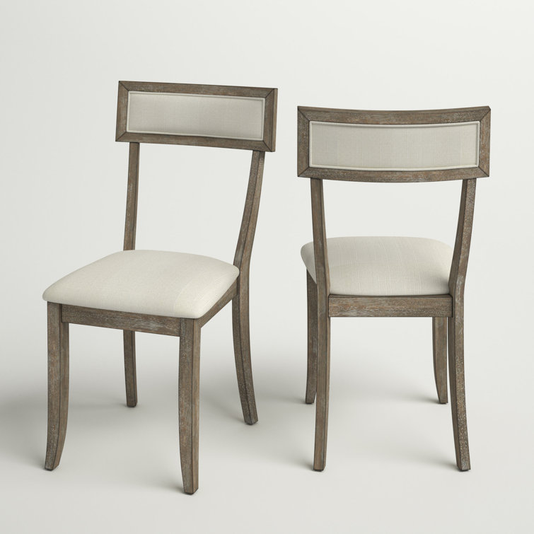 Alessia Rustic Graywash Upholstered Linen Arm Chair