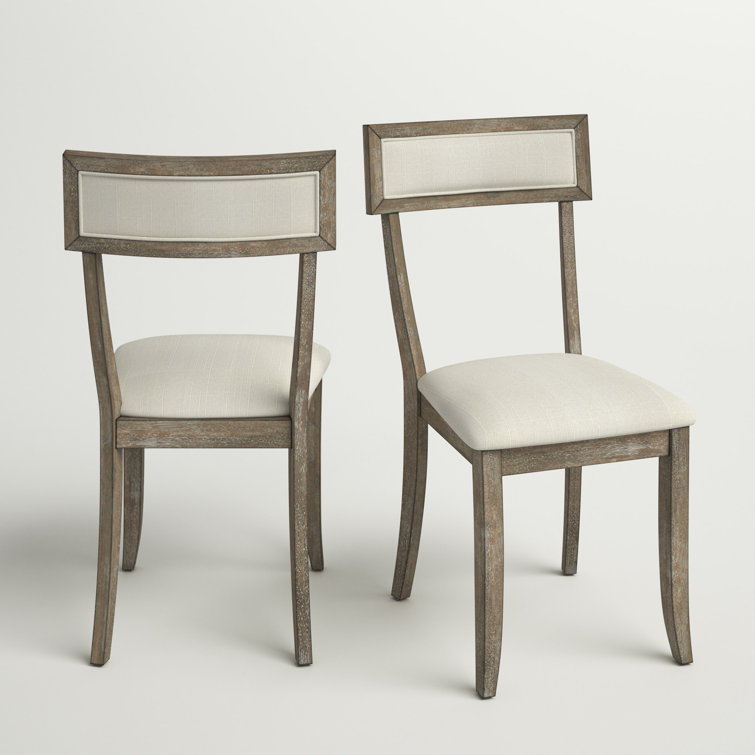 Alessia Rustic Graywash Upholstered Linen Arm Chair