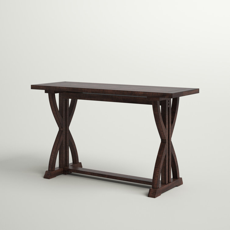 Fairview 52'' Distressed Oak Trestle Console Table