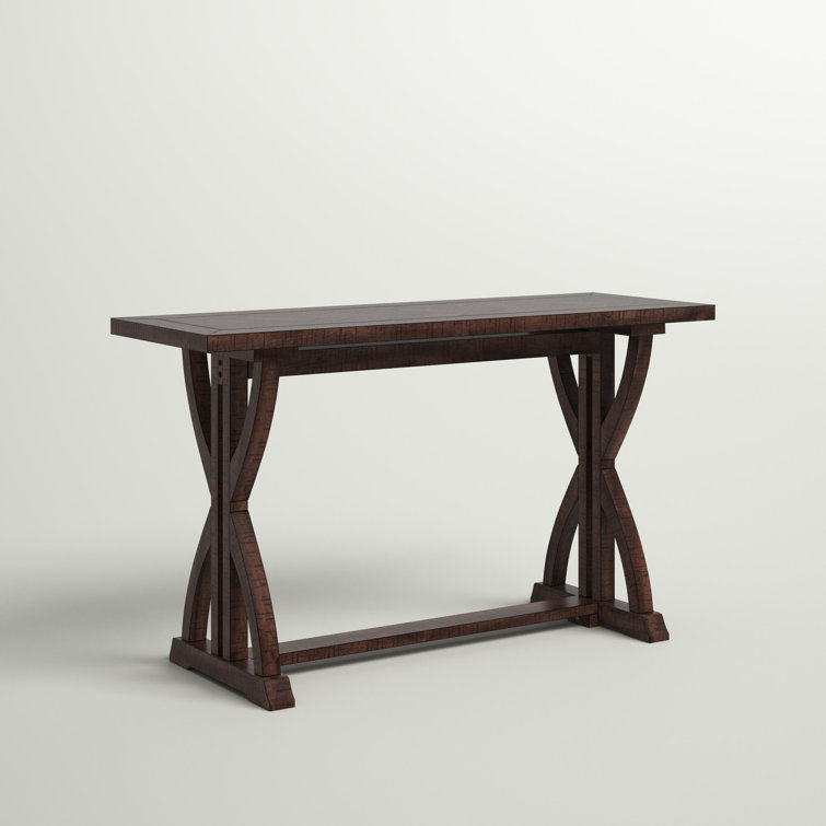 Fairview 52'' Distressed Oak Trestle Console Table