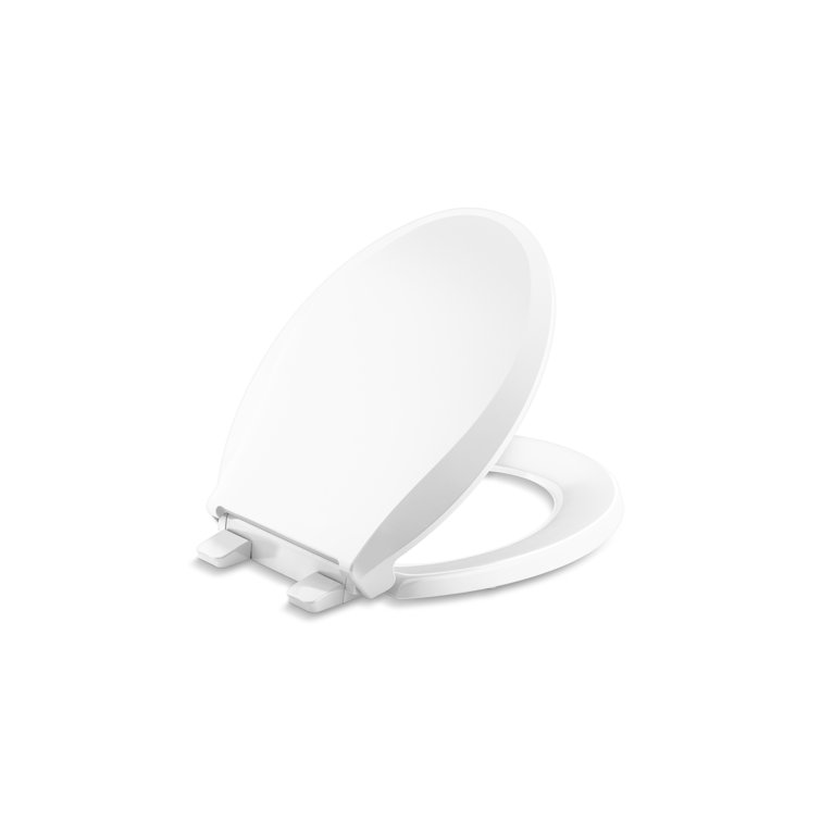 White Round-Front Toilet Seat with Quiet-Close Lid