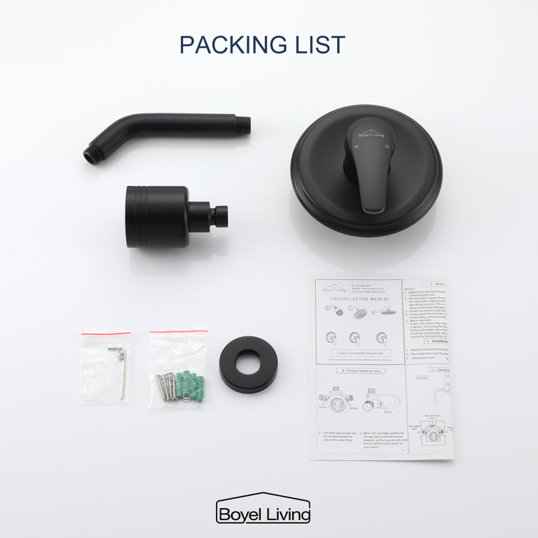 Matte Black Small Round Rain Shower Head Kit