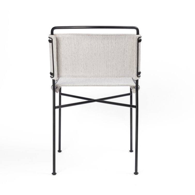 Avant Natural 20'' White Faux Leather and Metal Side Chair