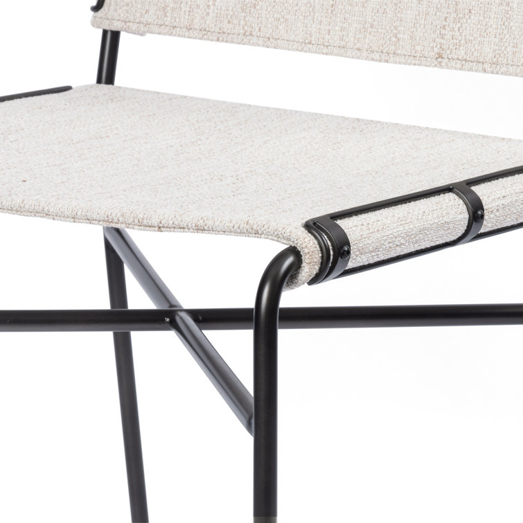 Avant Natural 20'' White Faux Leather and Metal Side Chair