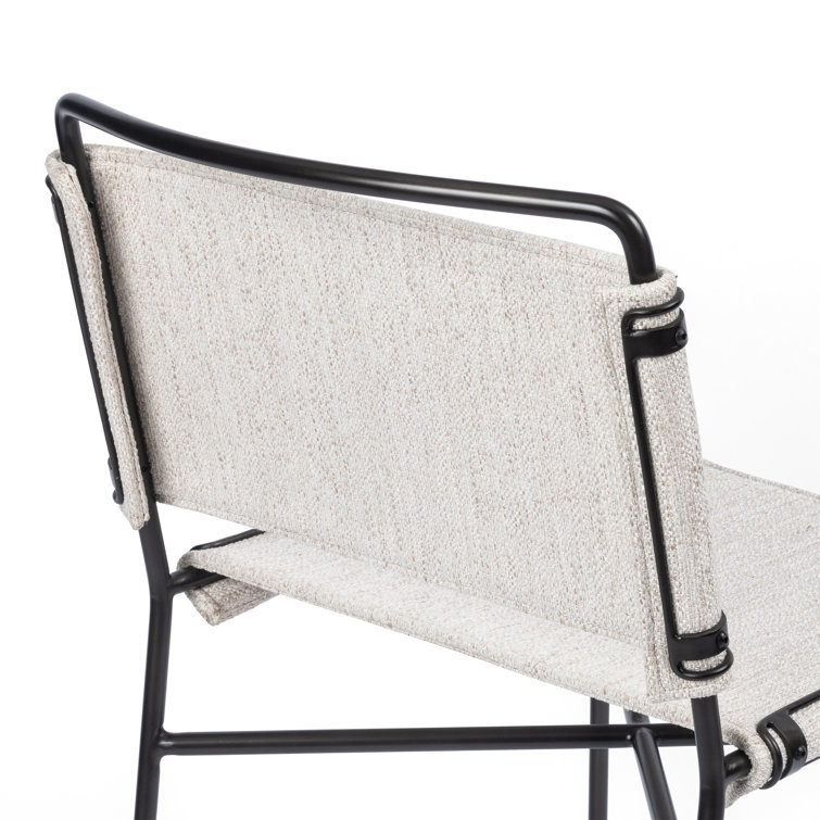 Avant Natural 20'' White Faux Leather and Metal Side Chair