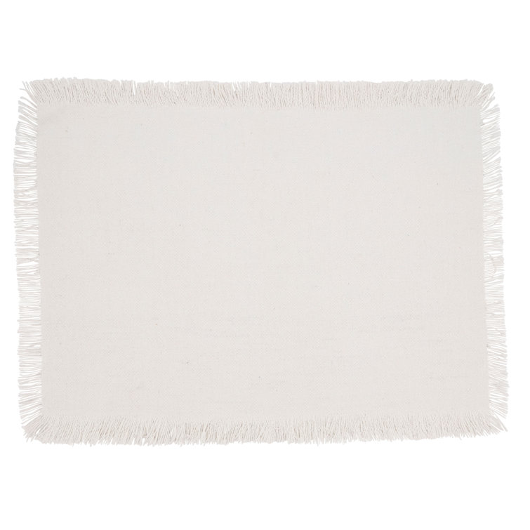 Black Cotton Fringe Border Placemat Set of 4