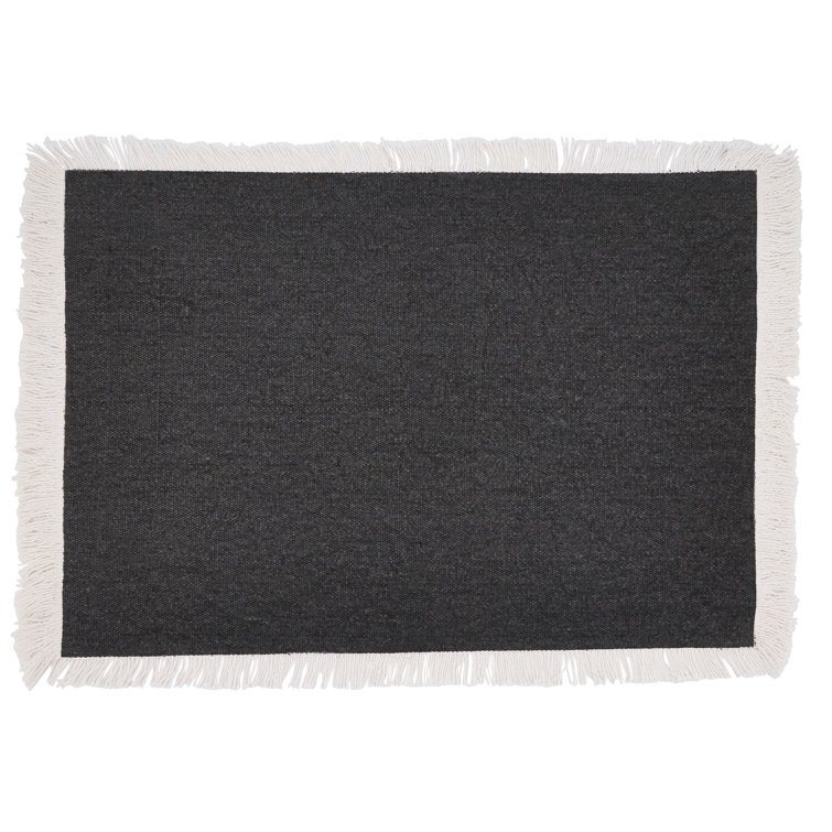 Black Cotton Fringe Border Placemat Set of 4