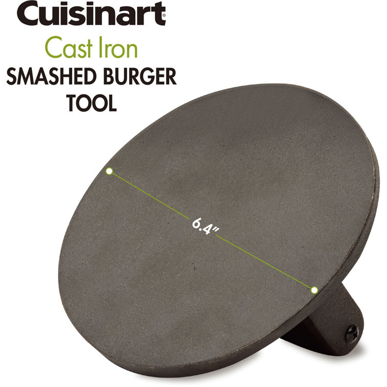 Heavy-Duty Black Cast Iron Non-Stick Burger Press