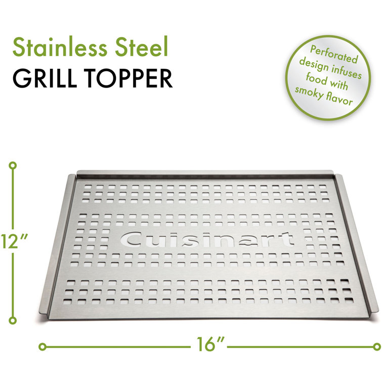 Stainless Steel Perforated Grill Topper with Raised Sides