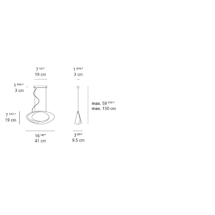 Sleek White Aluminum 25W LED Cabildo Suspension Lamp