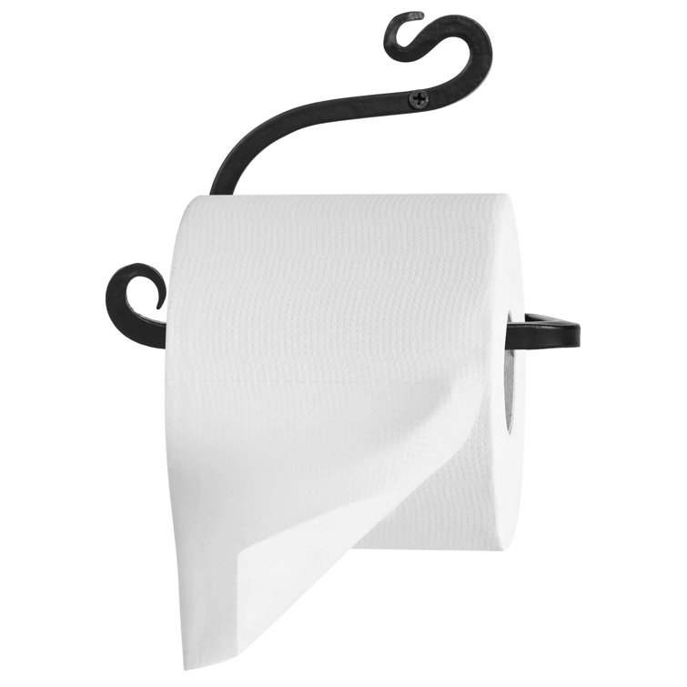 Black Wrought Iron Wall Mounted Toilet Paper Holder