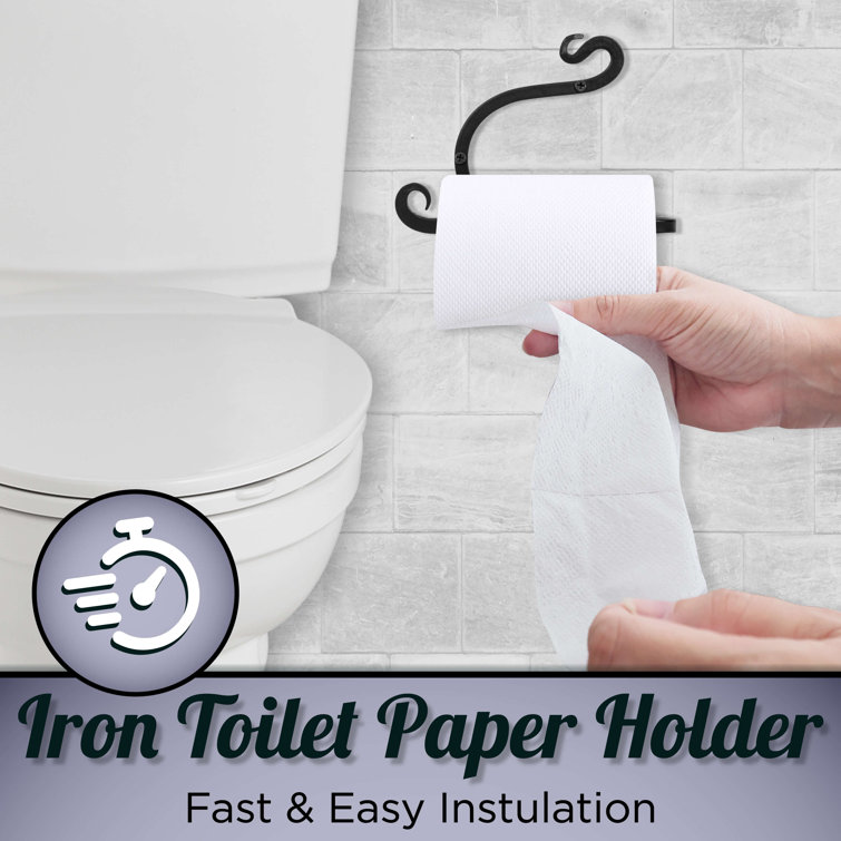 Black Wrought Iron Wall Mounted Toilet Paper Holder