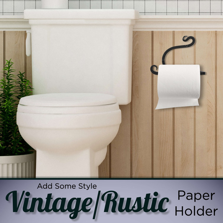 Black Wrought Iron Wall Mounted Toilet Paper Holder