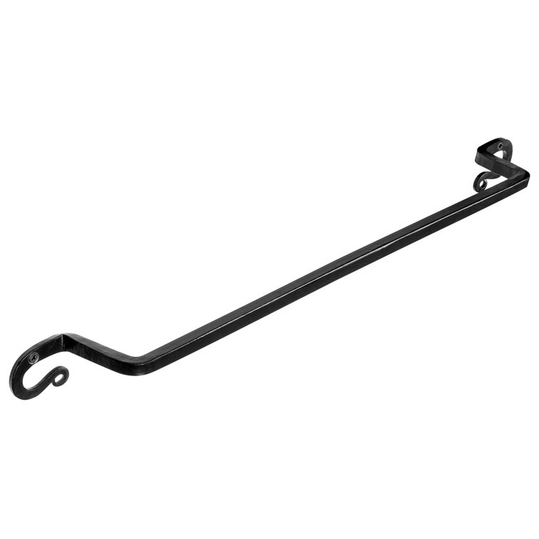 Hand-Forged Black Iron Wall-Mounted Towel Bar, 21 Inches