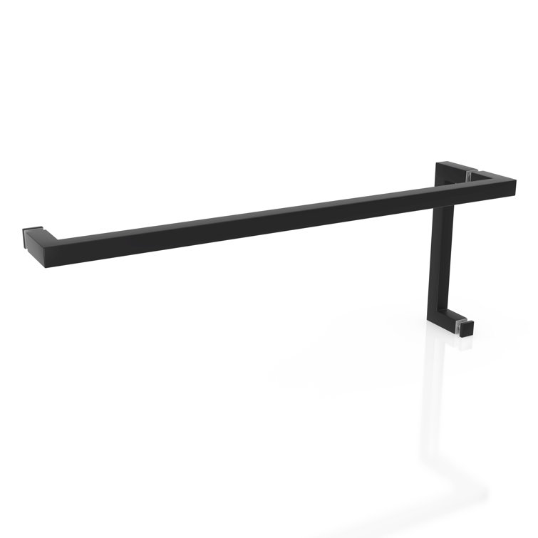 Matte Black Frameless Glass Shower Door with Brass Hardware