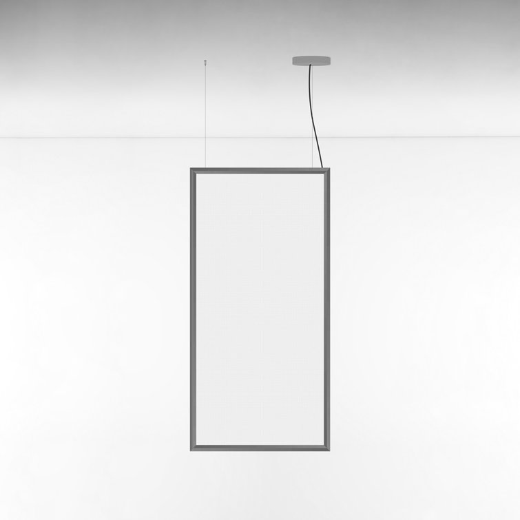 Polished Aluminum Black LED Linear Suspension Light