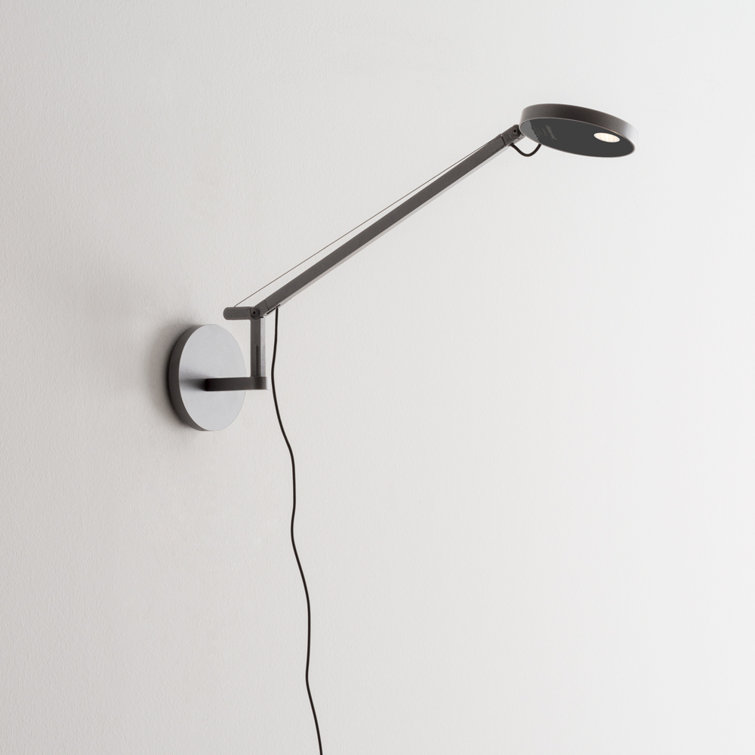 Matte Black Dimmable LED Swing Arm Wall Lamp with Adjustable Head