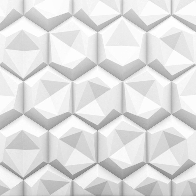 Hexagon White Polystyrene 3D Decorative Wall Panels