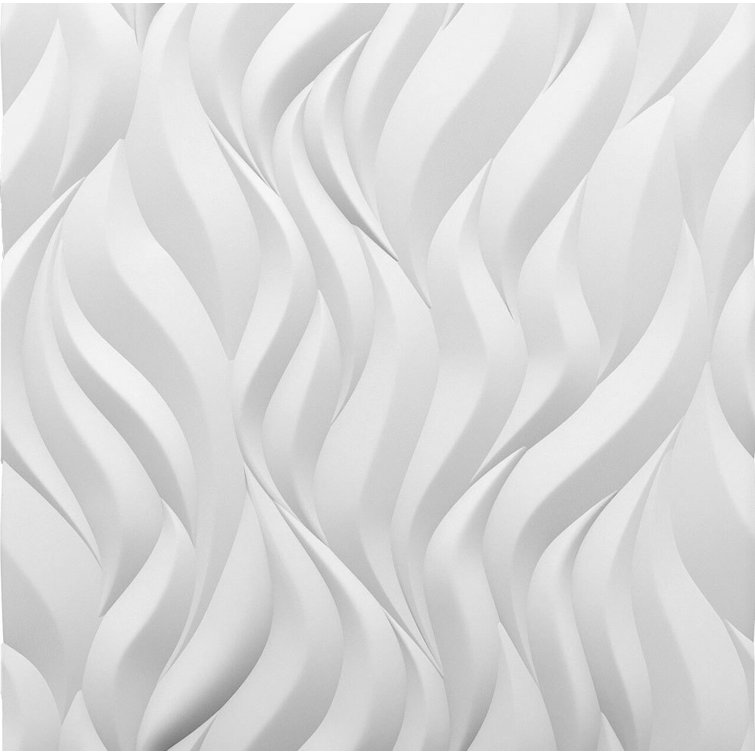 White 24" x 24" 3D Textured Decorative Wall Panels