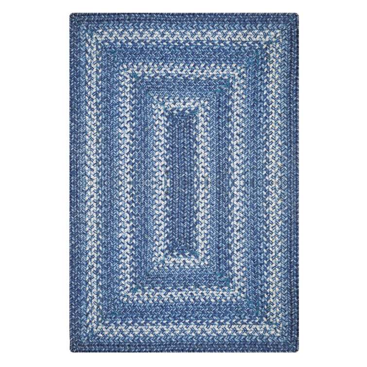 Handmade Denim Blue Braided Jute Rug - Eco-Friendly and Reversible
