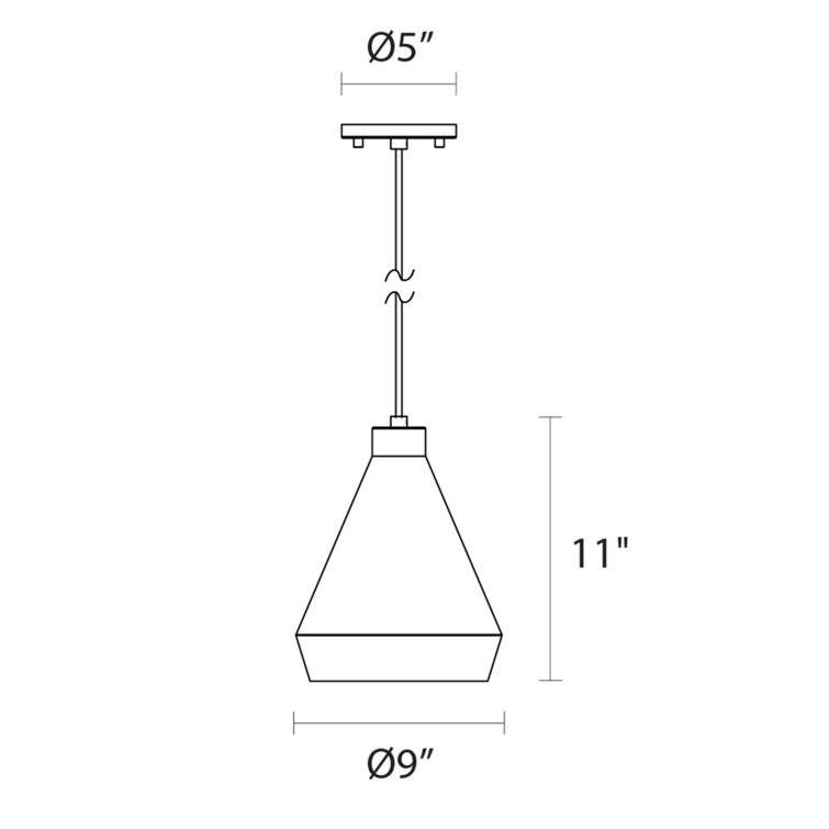Koma 11" Black Aluminum LED Indoor/Outdoor Pendant Light